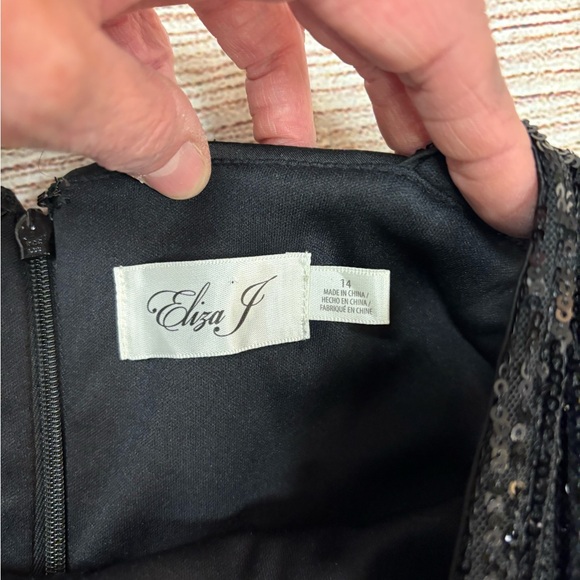 Eliza J Black Strapless Sequin Dress - Picture 3 of 4